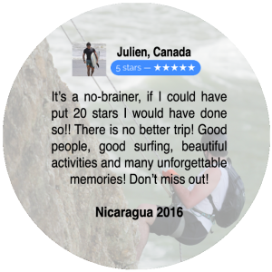 It's a no-brainer, if I could have put 20 stars I would have done so!! There is no better trip! Good people, good surfing, beautiful activities and many unforgettables memories! Don't miss out! Nicaragua 2016