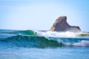 Waves barreling in Playa Maderas, Nicaragua