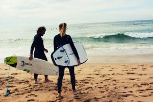 Surfers of the beach
