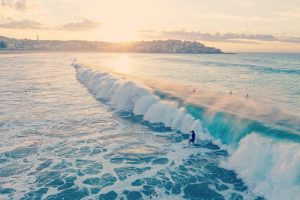 Beautiful surfing waves