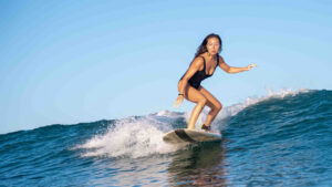 Our guest Lisa, captured during our boat trip day by our surf photographer.
