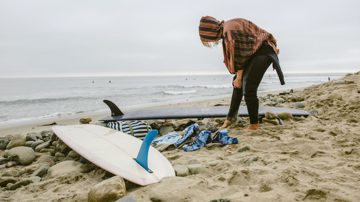 A surf poncho is always great for putting your wetsuit at the beach.